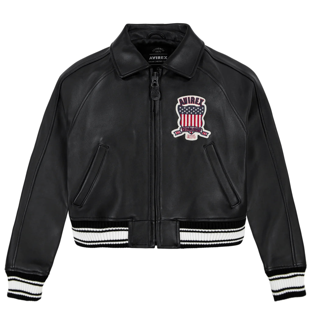 Avirex Women's Leather Crop Jacket