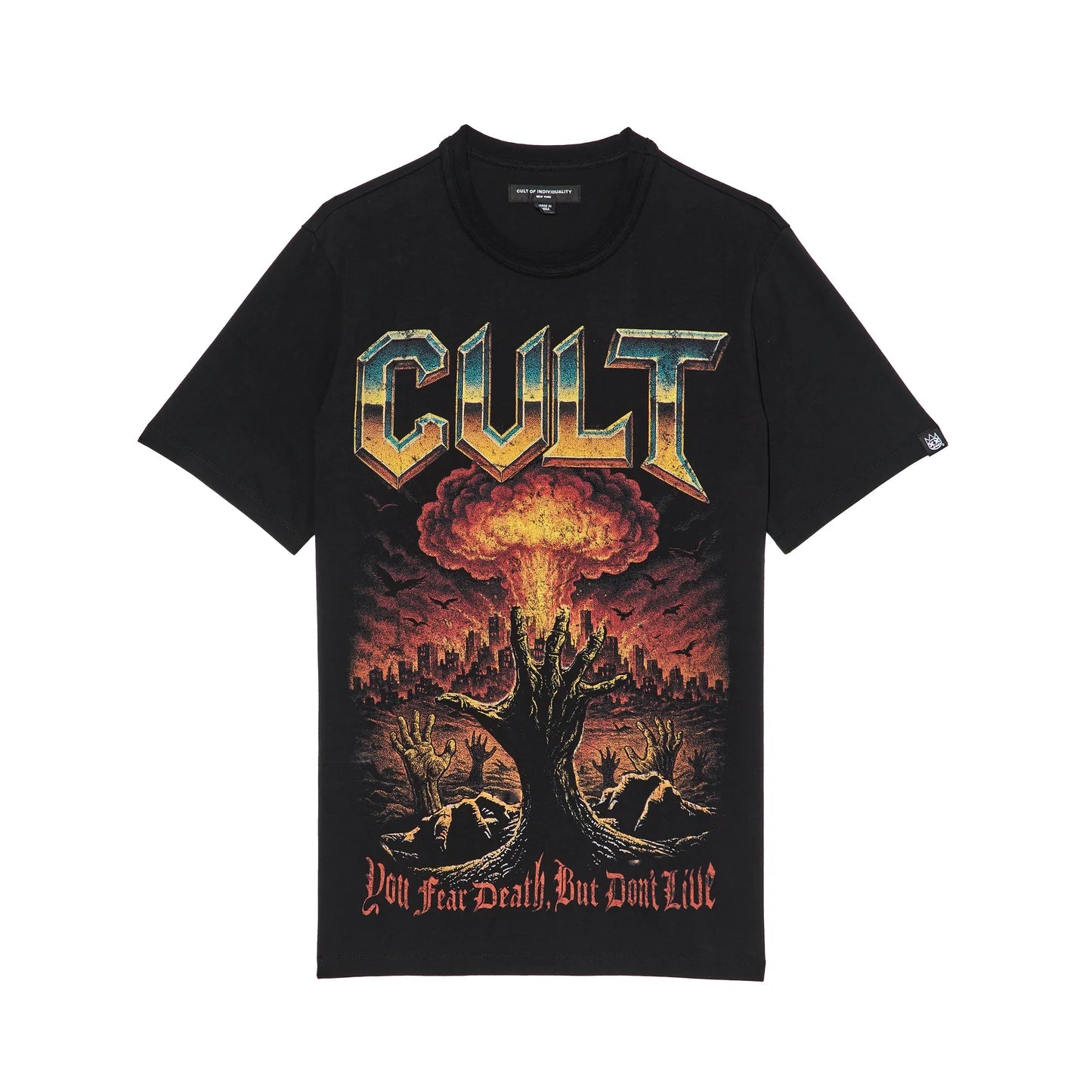 Cult Of Individuality Cult's Short Sleeve Crew Neck Tee "You Fear Death, But Don’t Live "