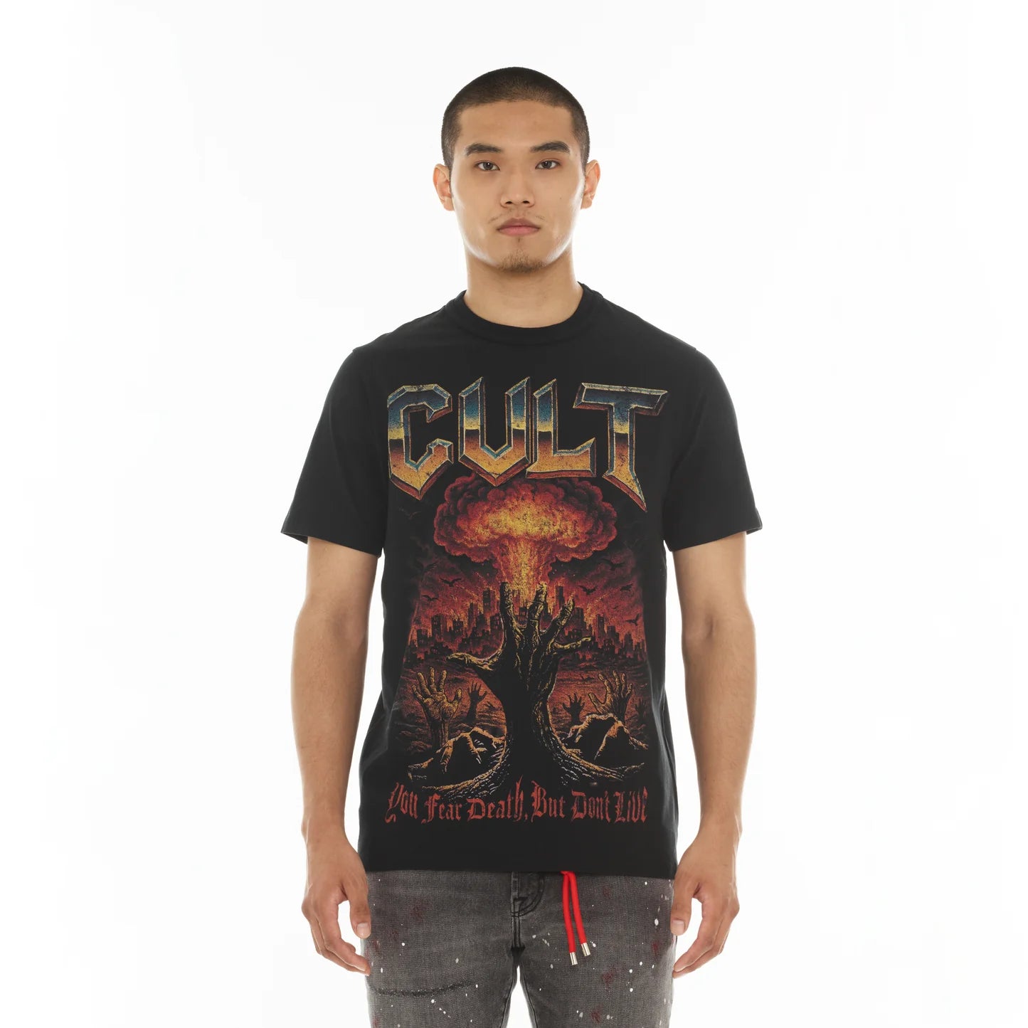 Cult Of Individuality Cult's Short Sleeve Crew Neck Tee "You Fear Death, But Don’t Live "