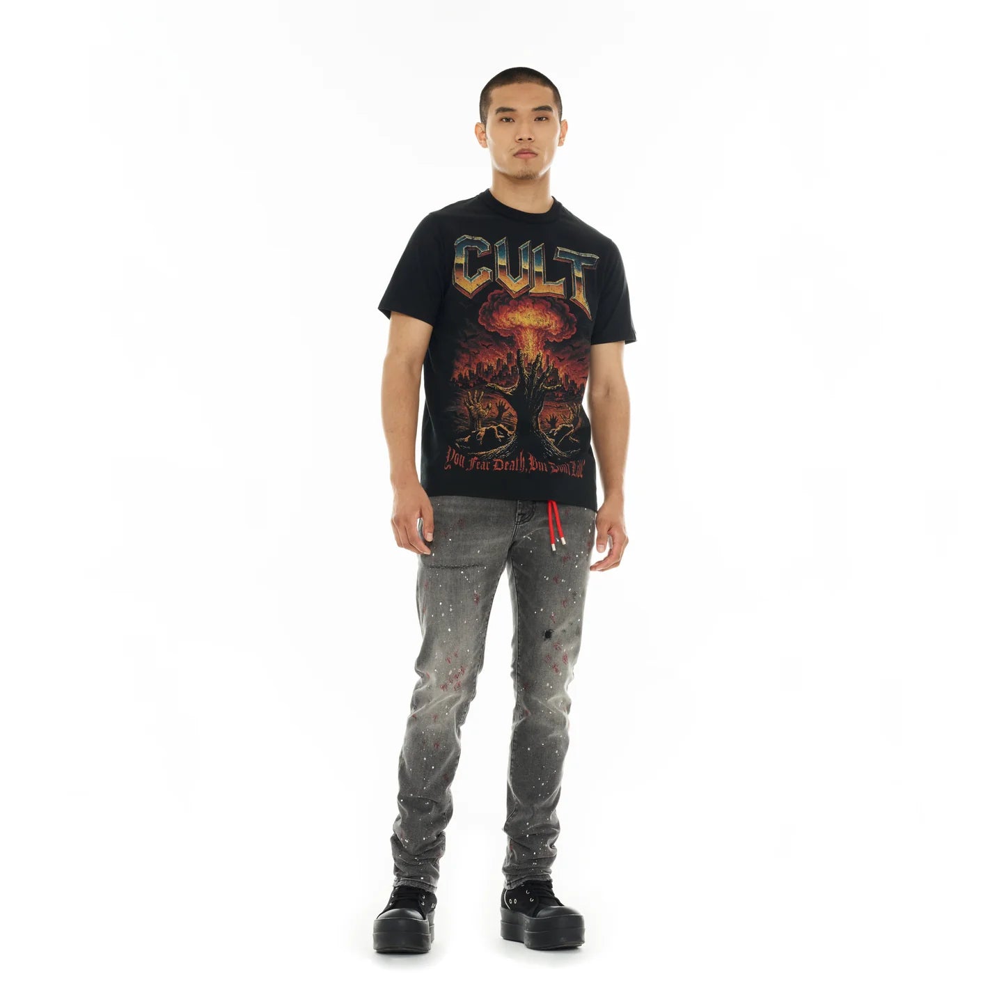 Cult Of Individuality Cult's Short Sleeve Crew Neck Tee "You Fear Death, But Don’t Live "