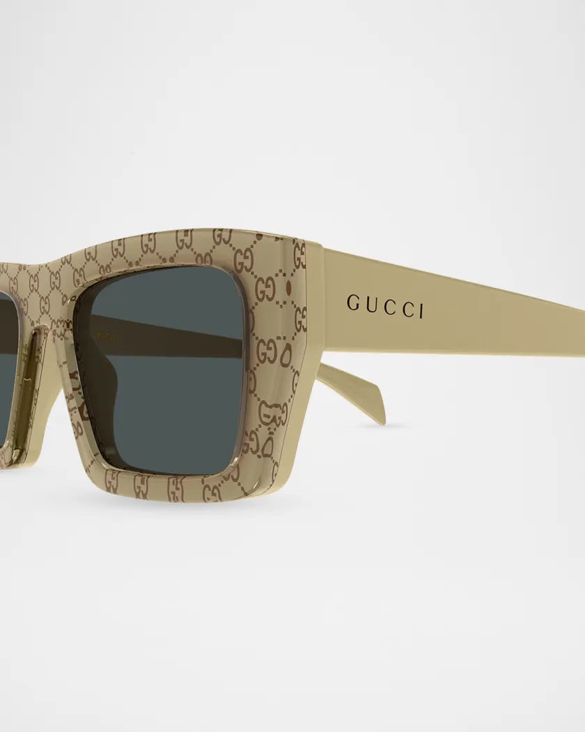 Gucci GG2020S-004 Logo Acetate Rectangle Sunglasses