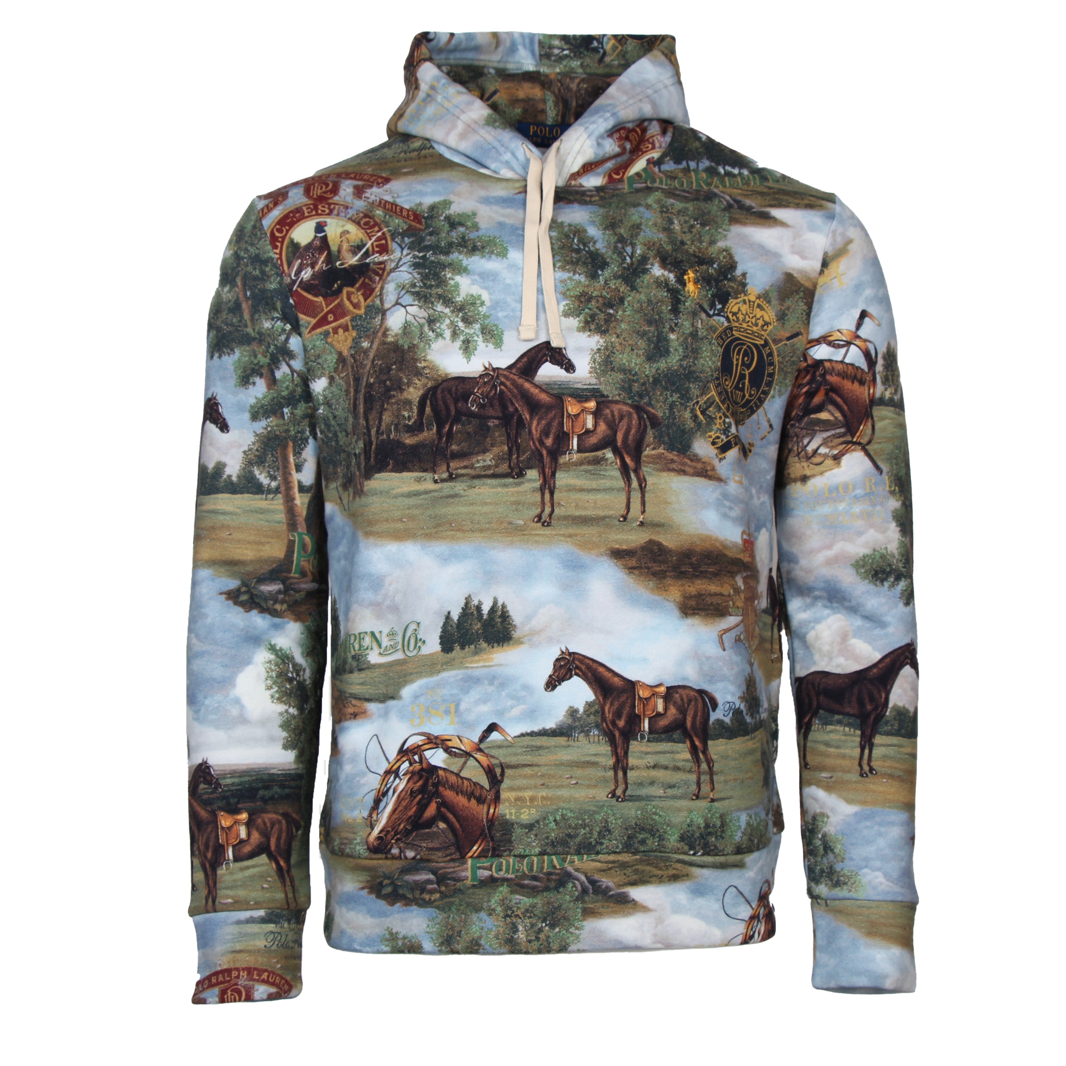 Polo Ralph Lauren Equestrian-Print Fleece Hoodie