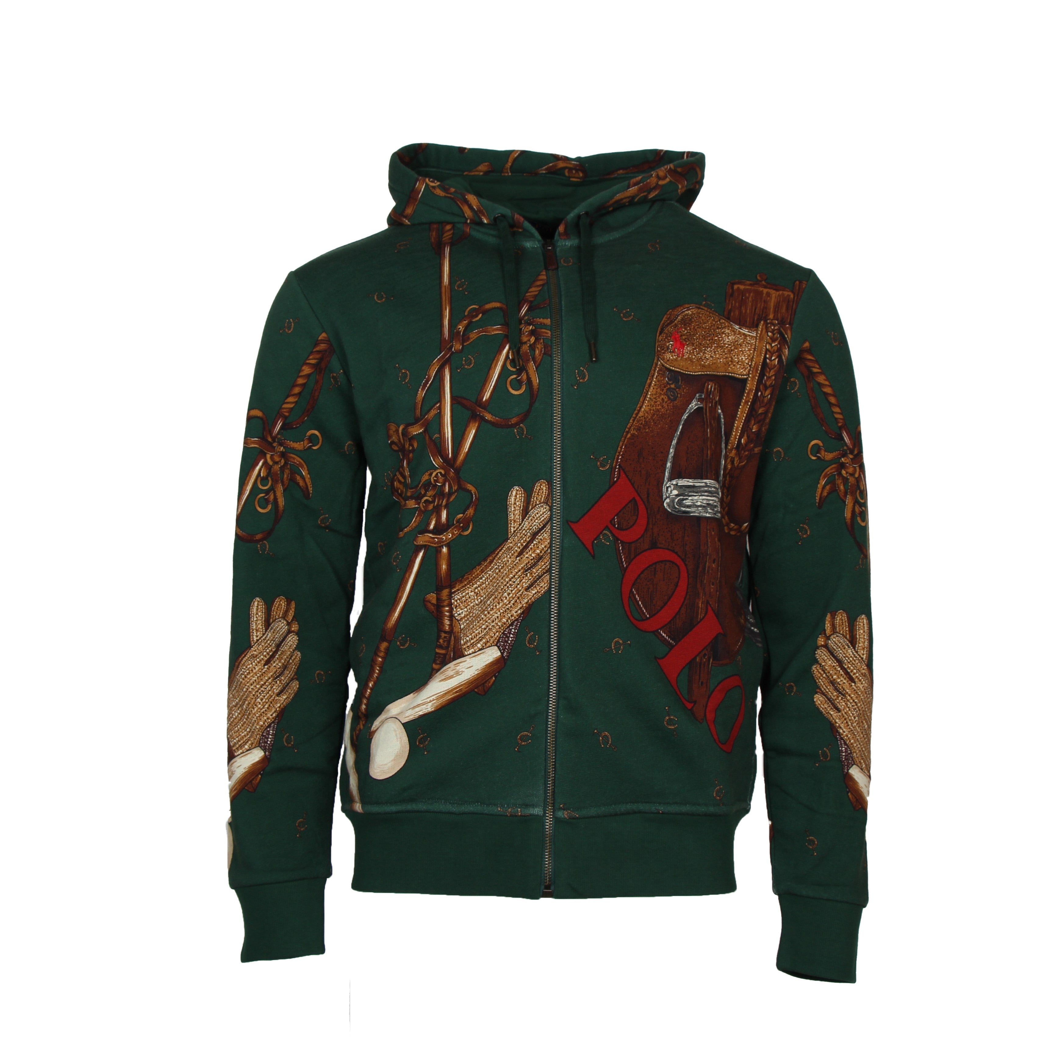 Polo Ralph Lauren Saddle-Print Fleece Full-Zip Hoodie