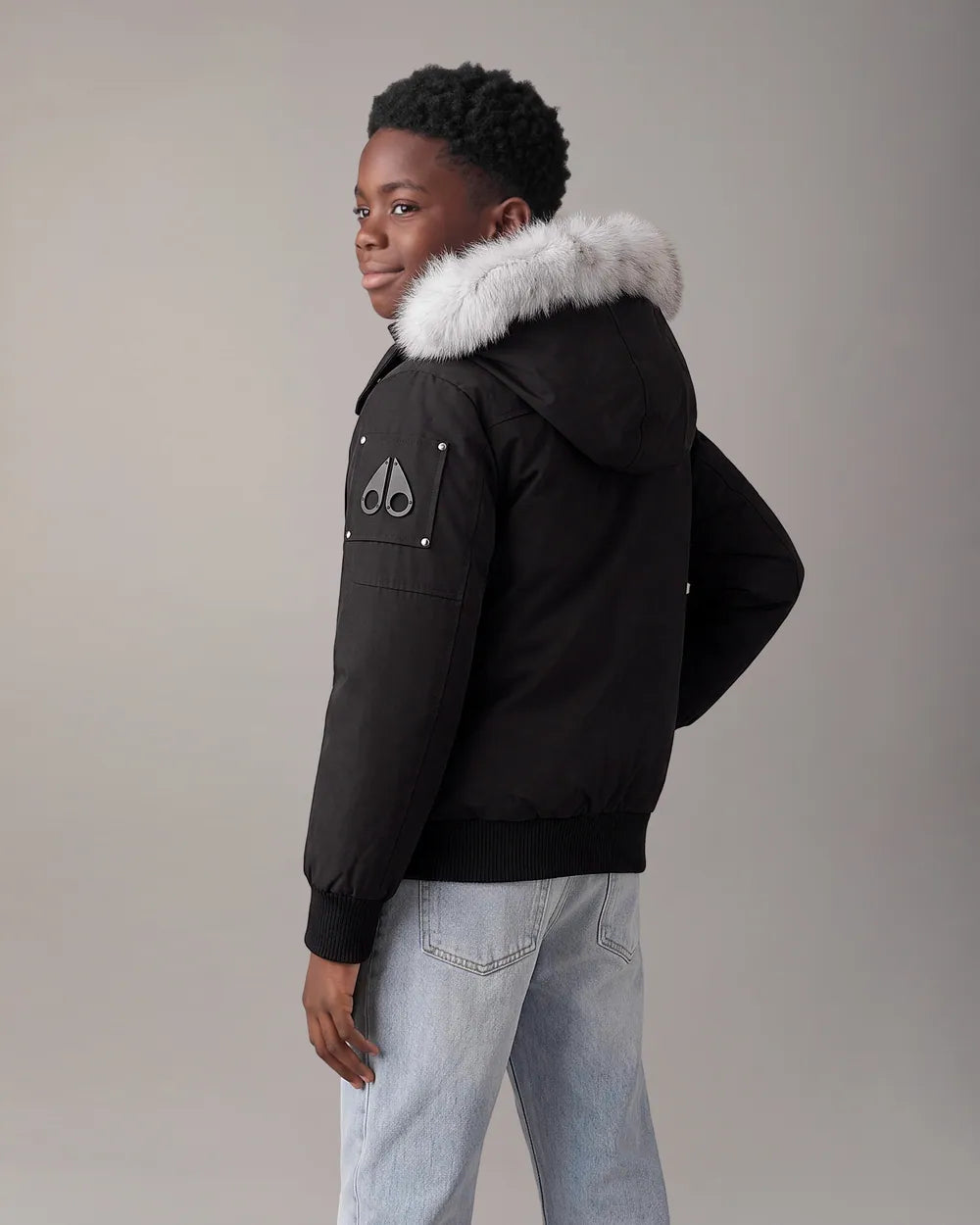 Moose Knuckles Kids Unisex Original Shearling Trim Bomber