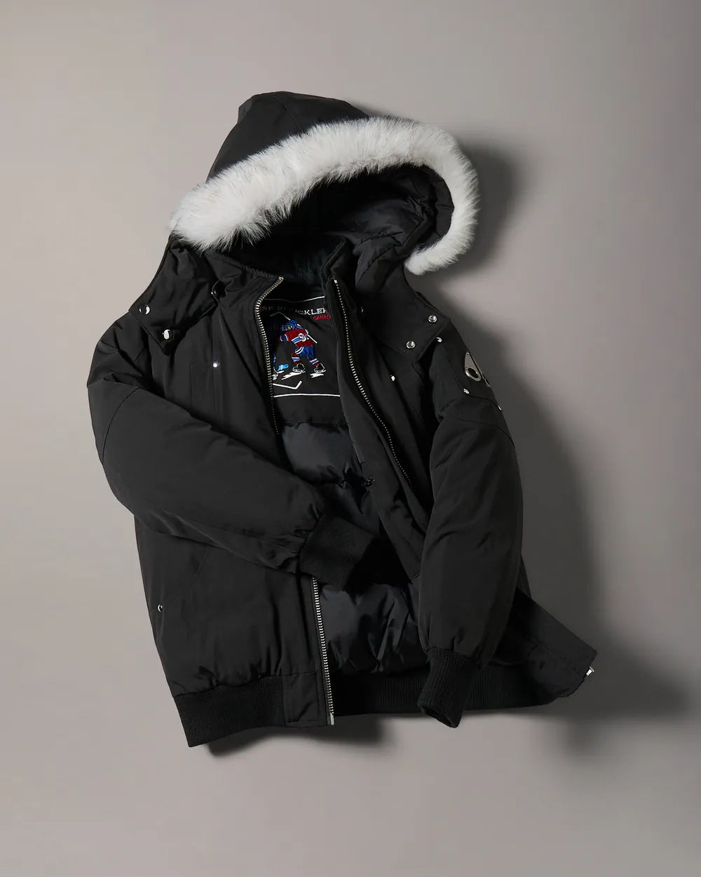 Moose Knuckles Kids Unisex Original Shearling Trim Bomber