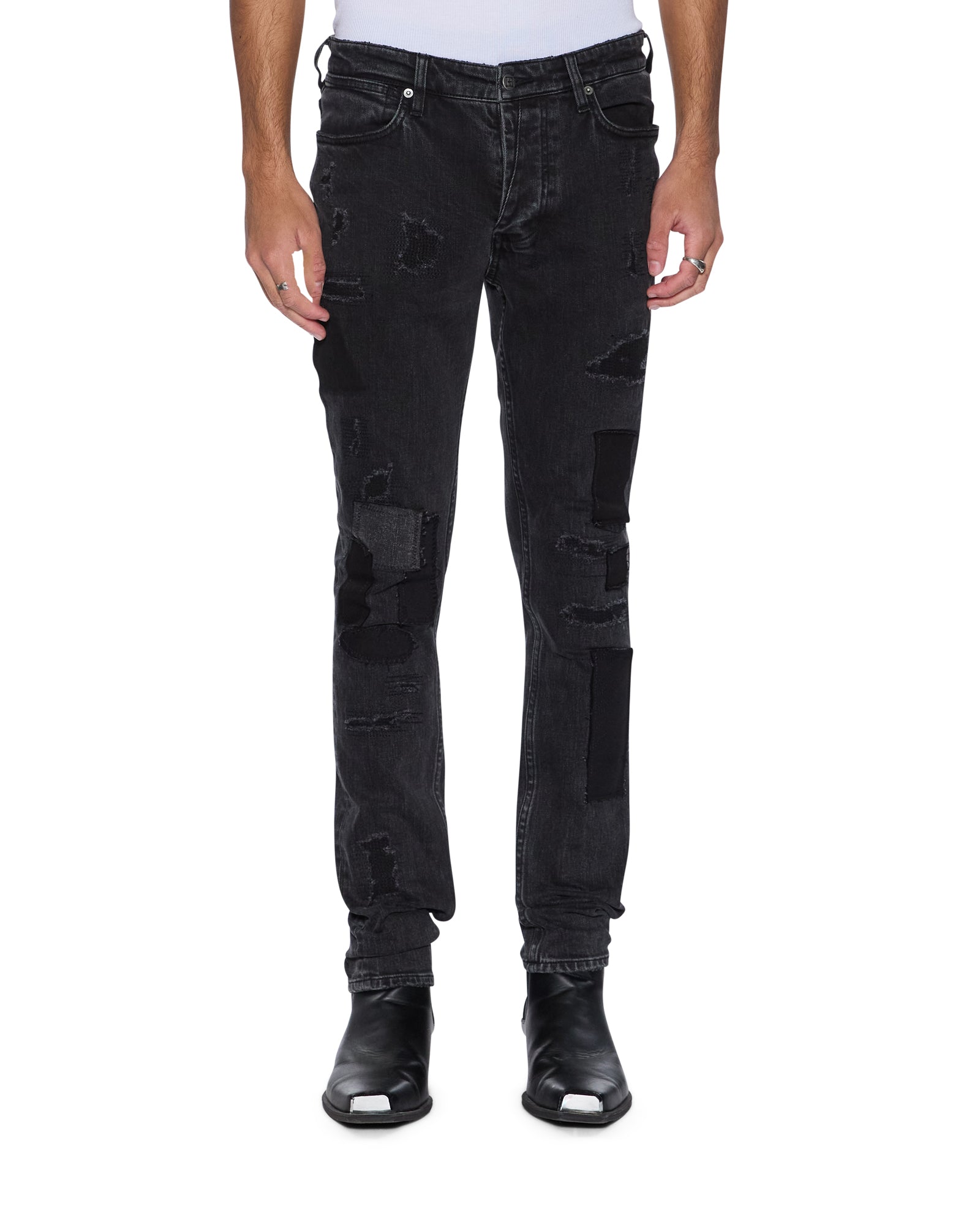 Ksubi Van Winkle Led Black Rockstar Repair Jeans