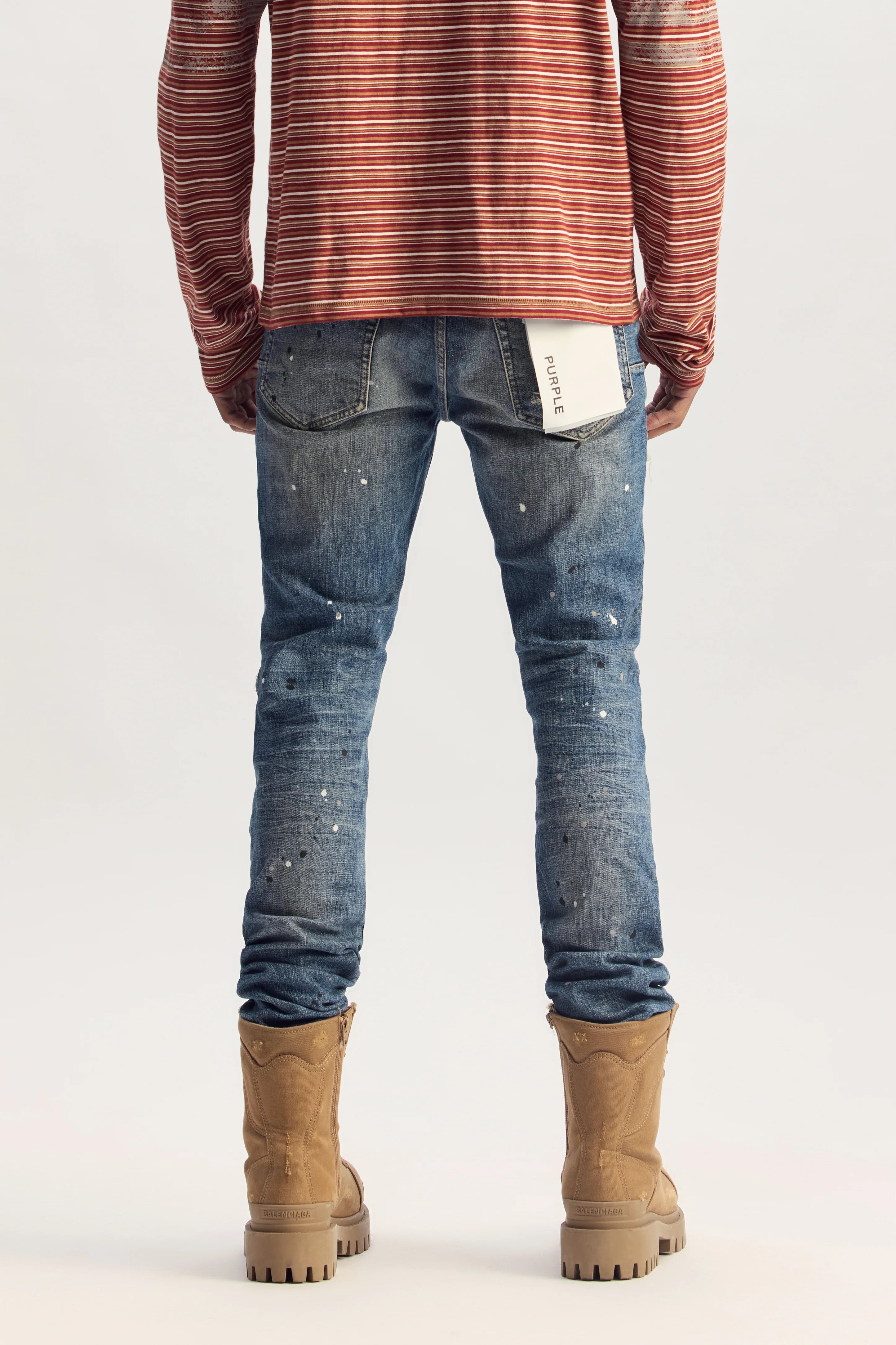 Purple Brand P001 Plaid Paint Repair Jeans