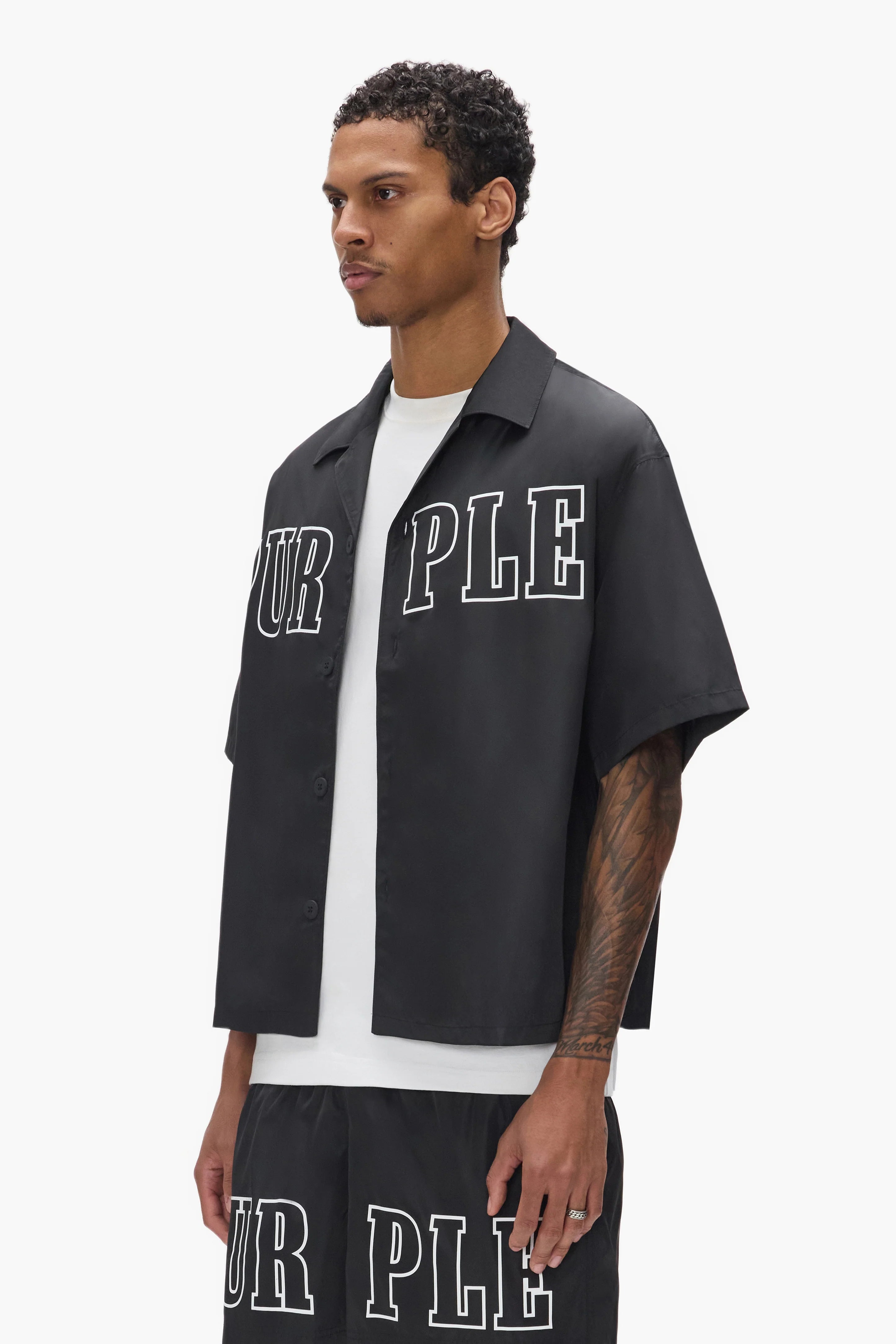 Purple Brand Wordmark Outline Shirt