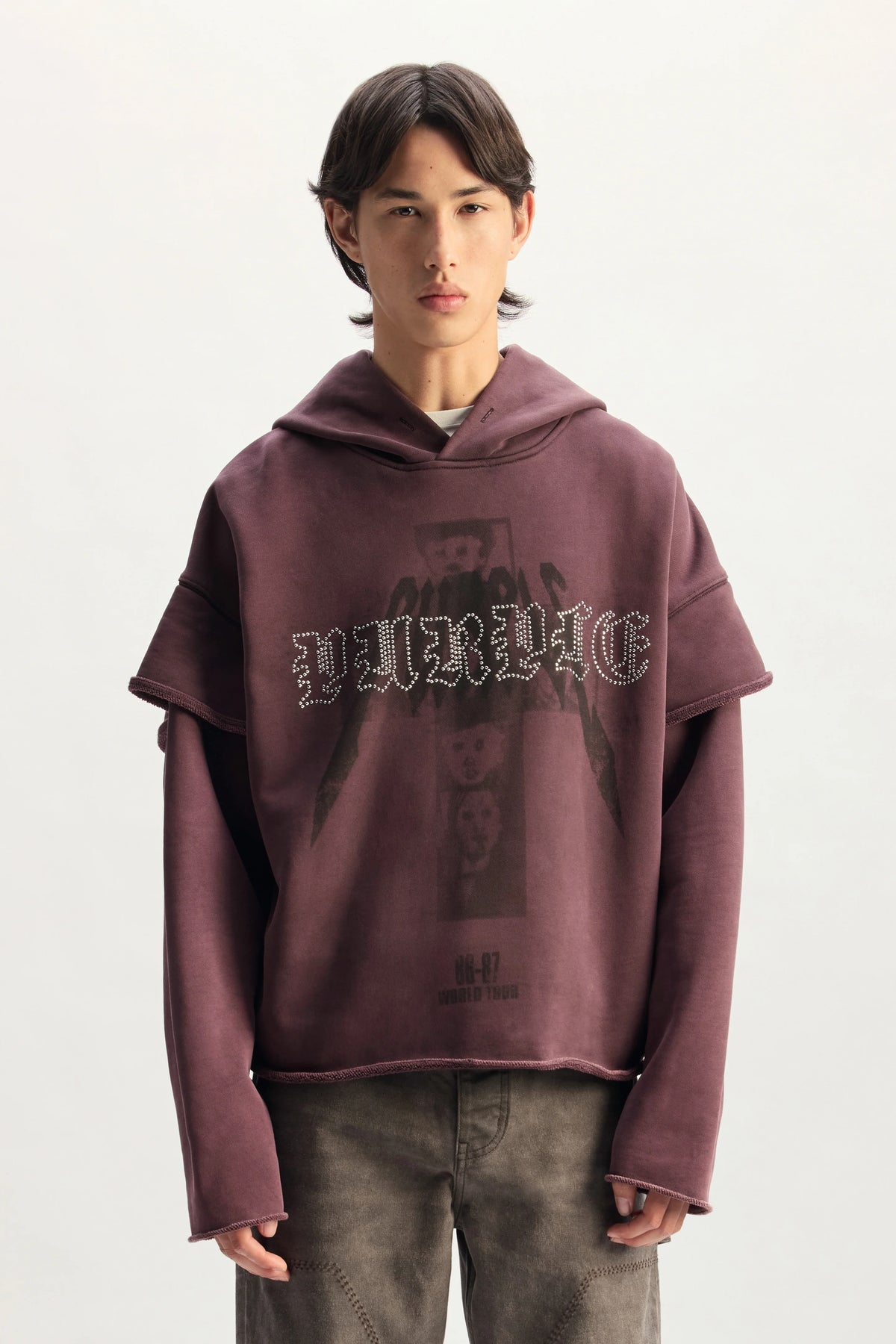 Purple Brand Iron Gospel Nailheads Hoodie