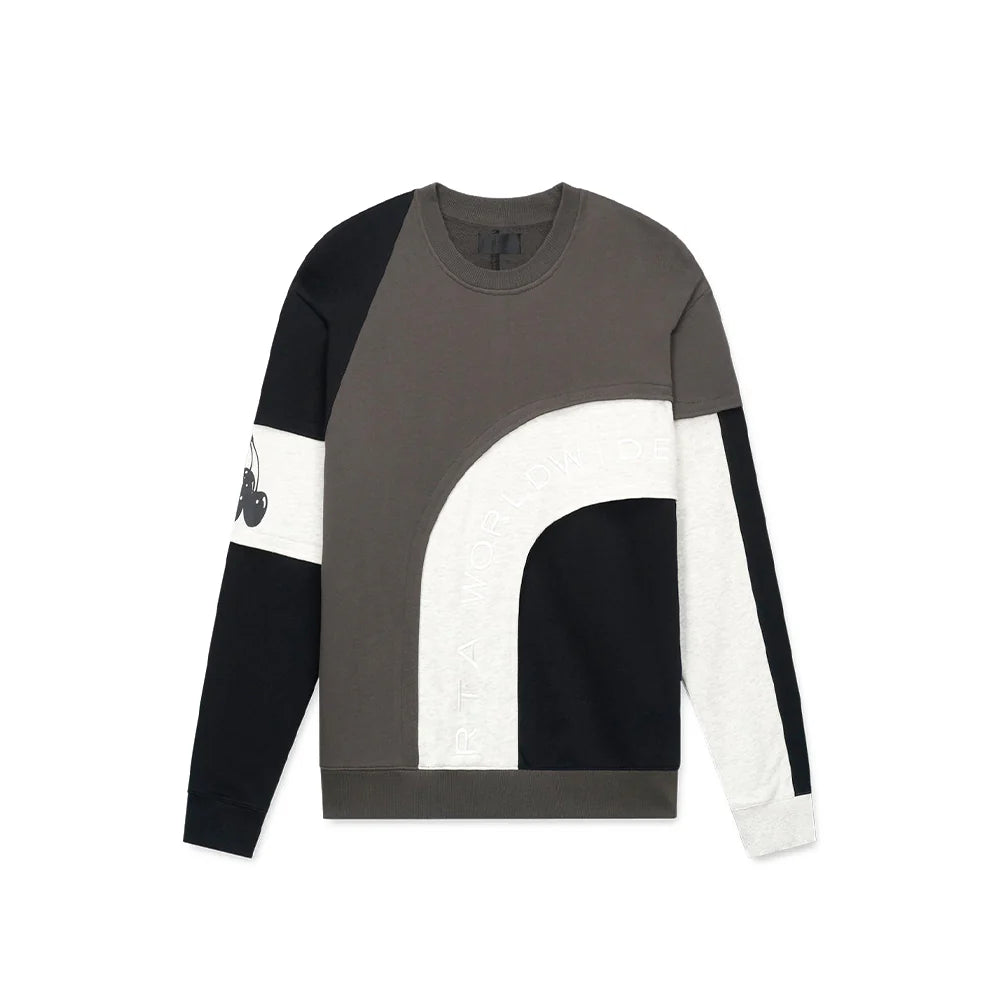 RTA CHARLES SWEATSHIRT | BLACK WHITE GREY PATCHWORK