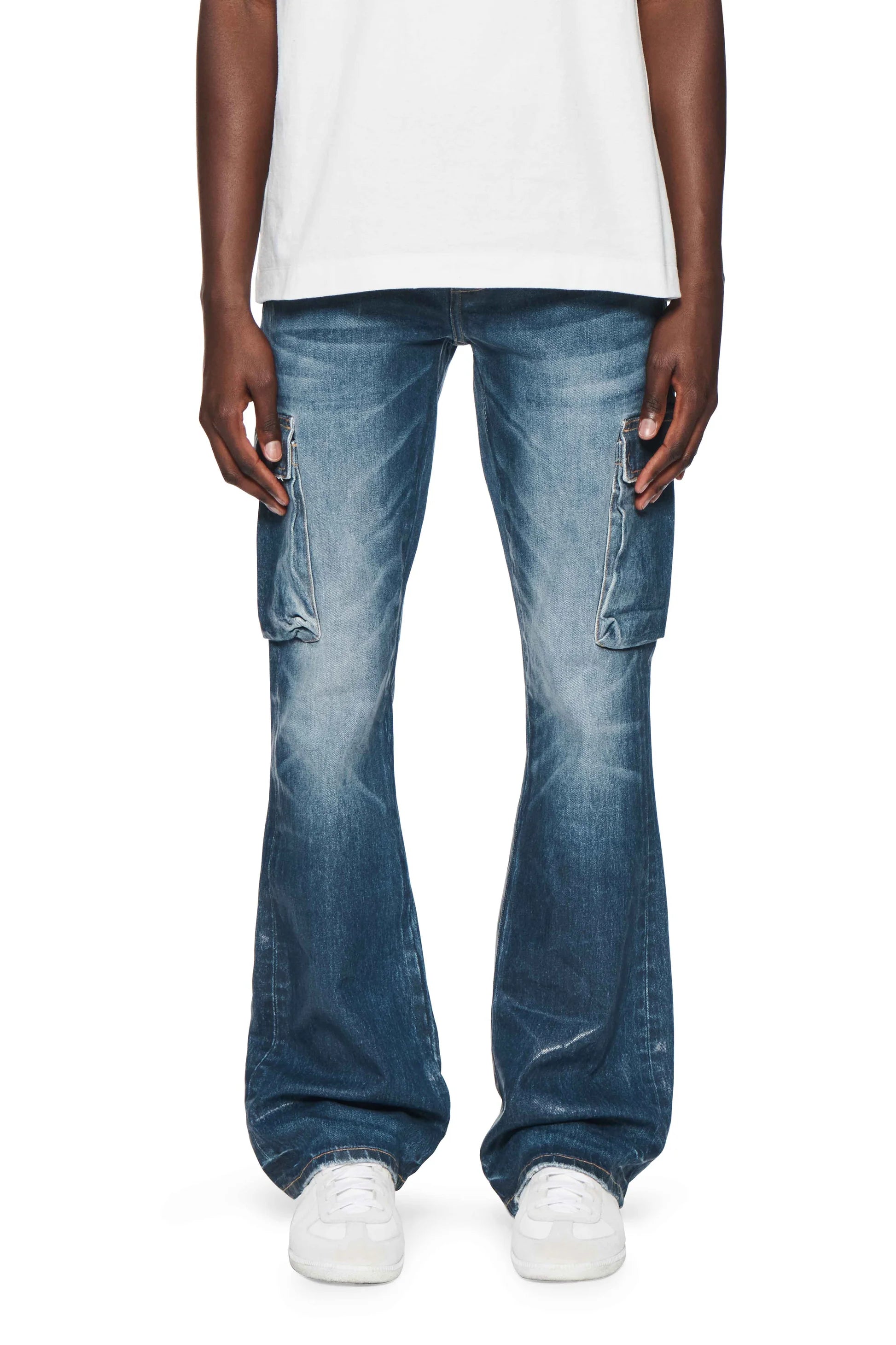Purple Brand Cargo Flare Coated Jean