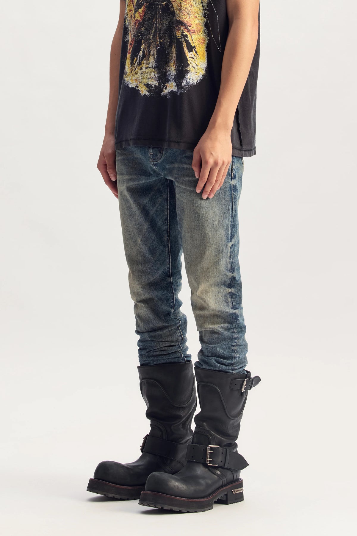 Purple Brand P001 Vintage Oil Stained Jeans