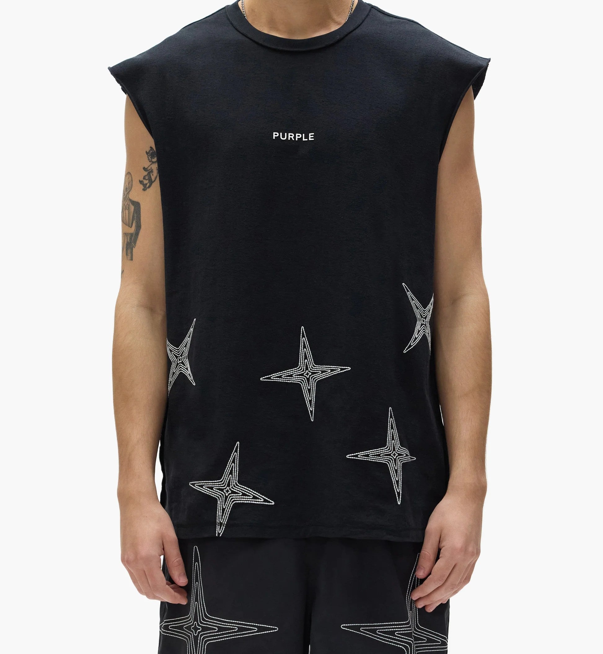 Purple Brand Textured Sleeveless