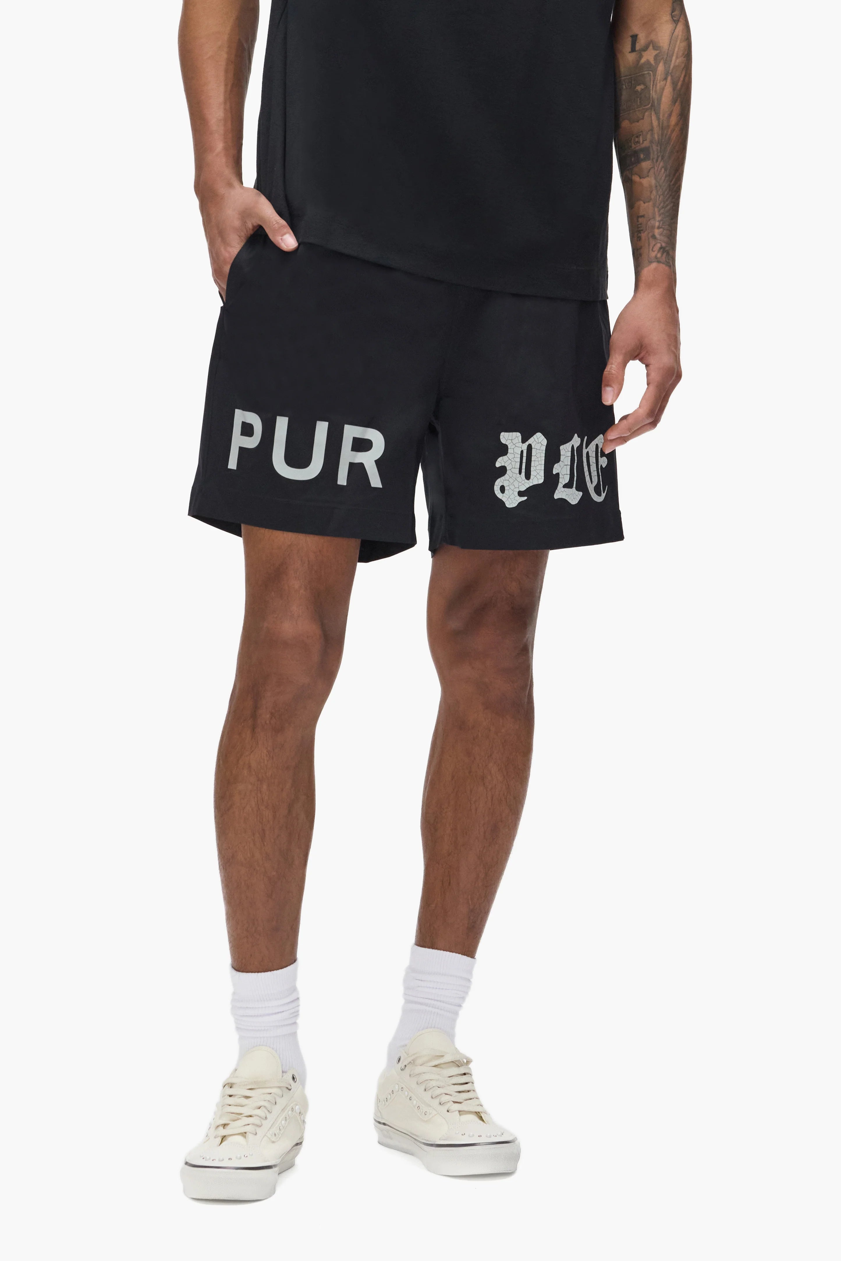 Purple Brand Half & Half Wordmark All Around Short