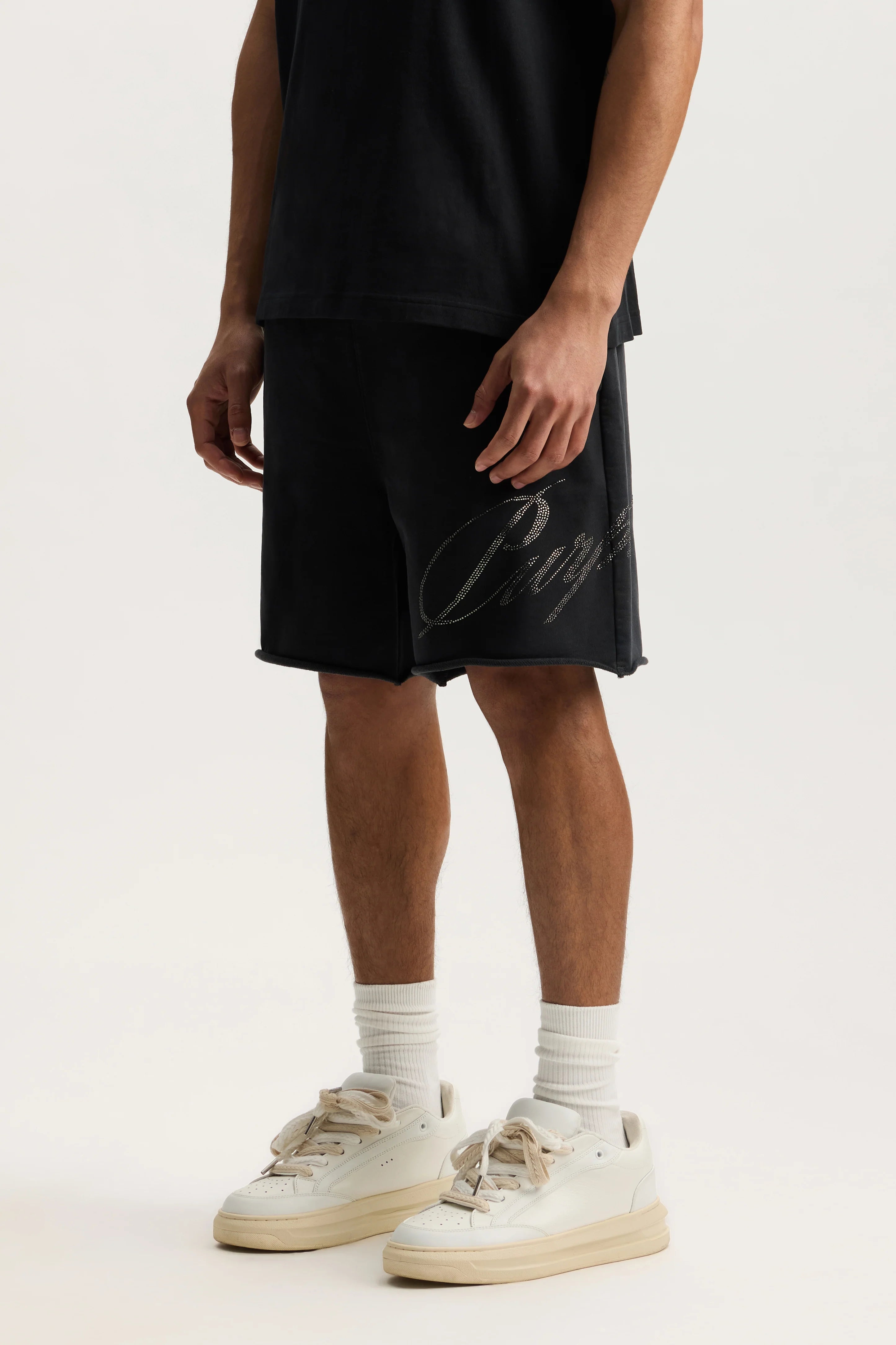 Purple Brand Crystal Slanted Script Short