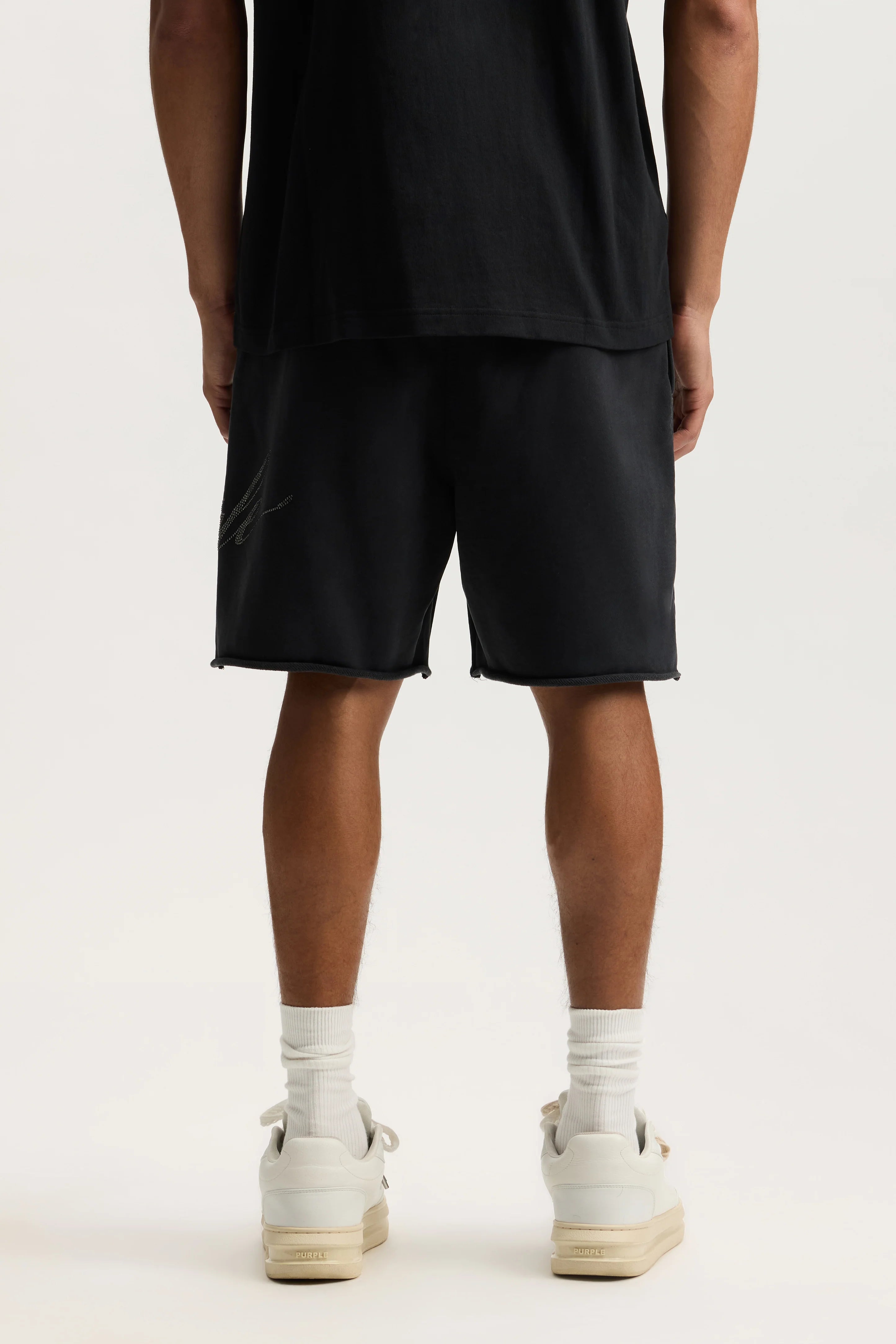 Purple Brand Crystal Slanted Script Short