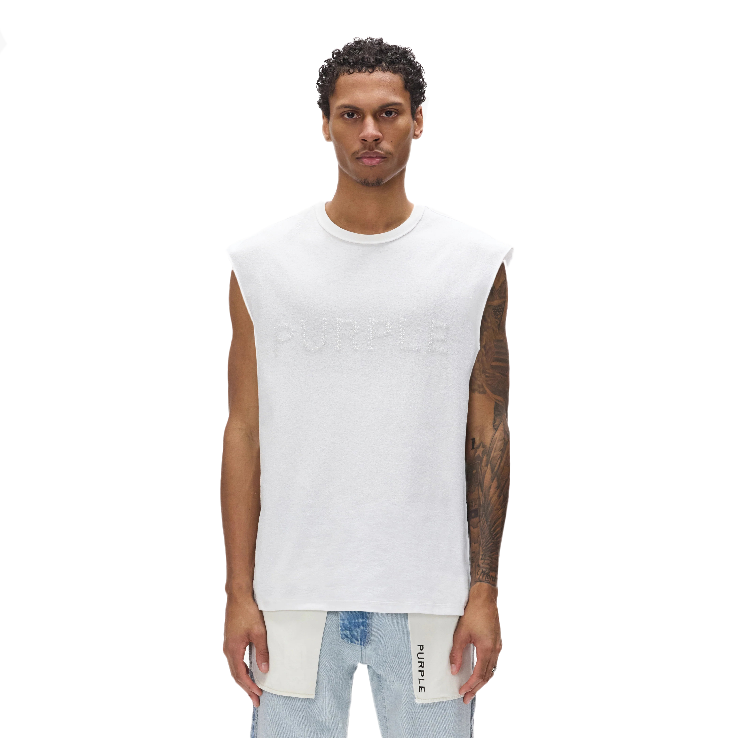 Purple Brand Beaded Wordmark Tank Top