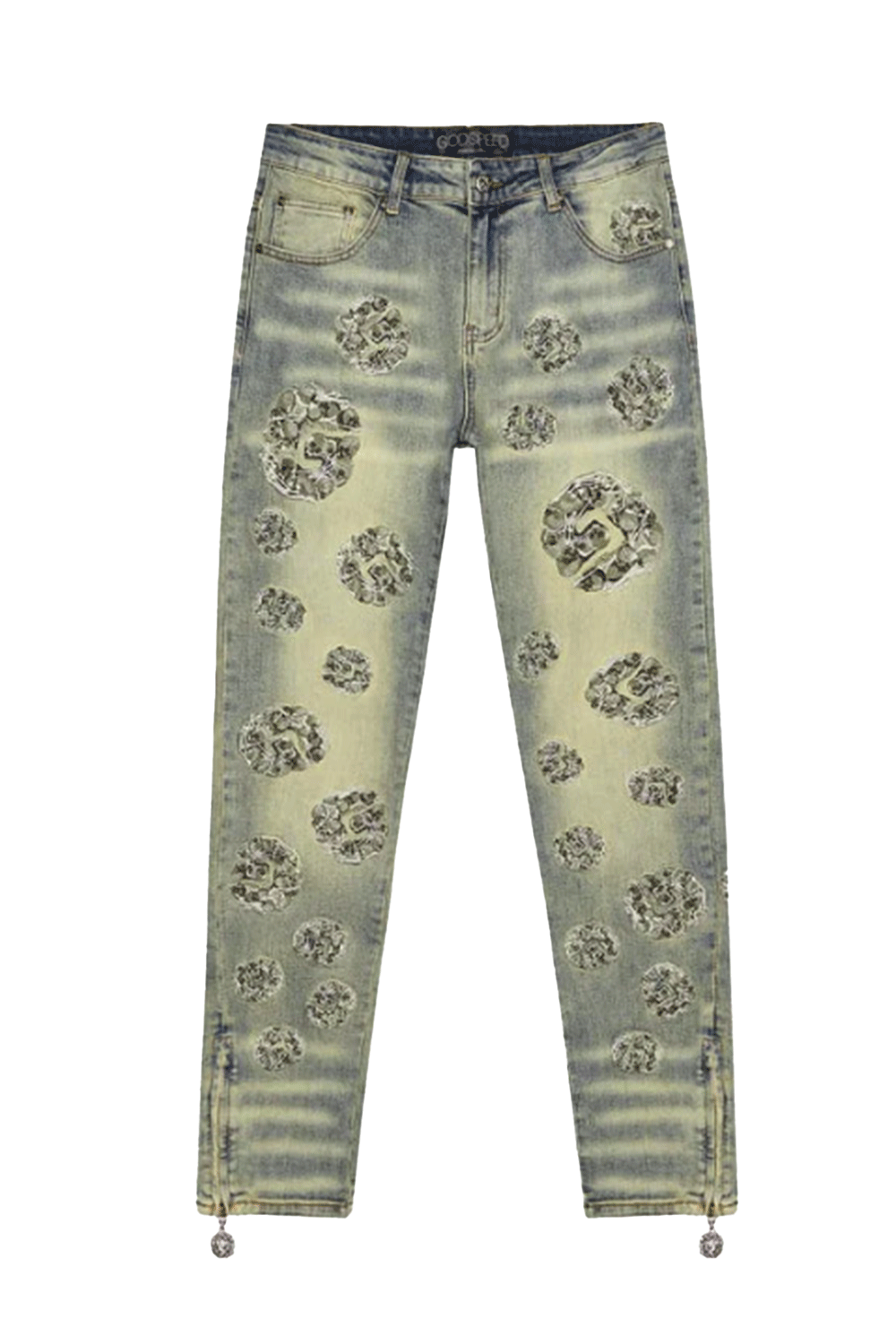 Godspeed Skull Embroidery Jeans