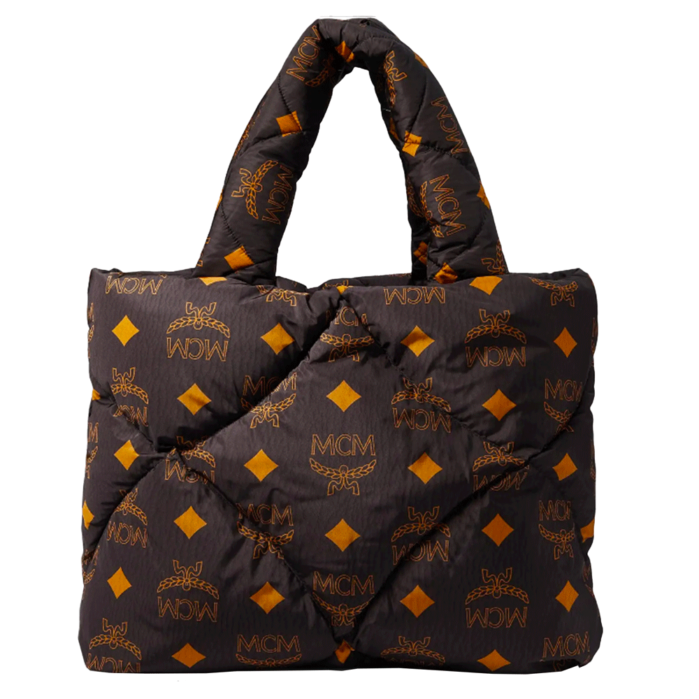 Mcm München Quilted Tote in Maxi Monogram Nylon