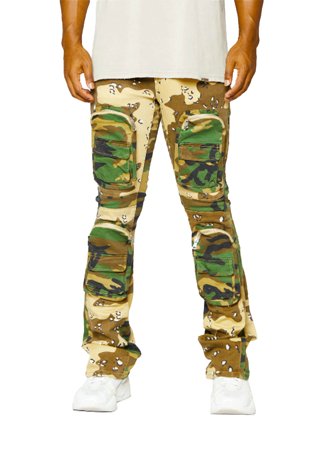 Valabasas "Dual Soldier" Camo Stacked Flare Jean