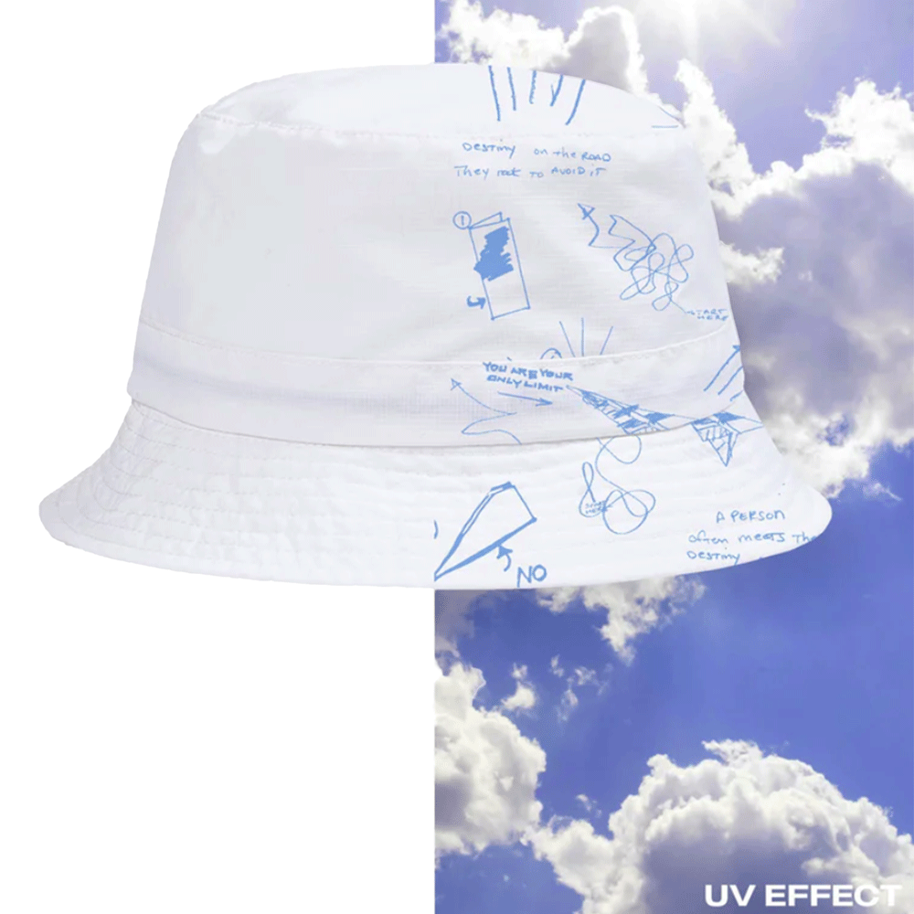 Paper Planes UV Sketch Print Packable Bucket