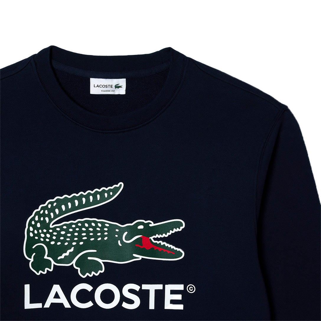 Lacoste Men’s  Crocodiles  Print Crew Neck Sweatshirt