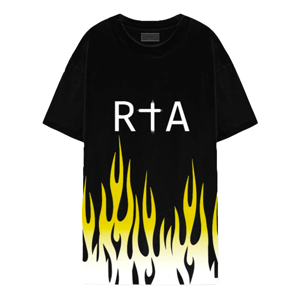 RTA Santos Tee| Black With Flames