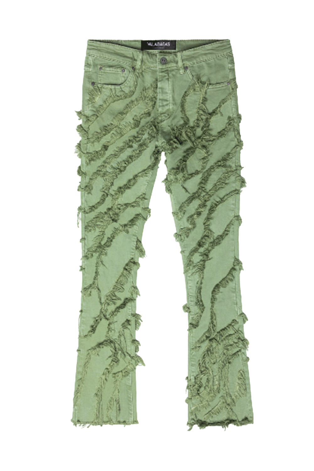 Valabasas "GRIT” LIGHT EMERALD STACKED FLARE JEAN