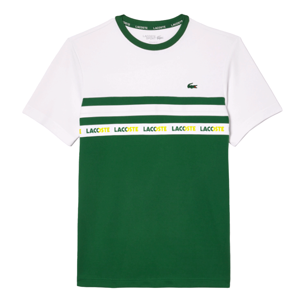 Lacoste Men's Ultra-Dry Logo Stripe Pique Tennis Short-Set