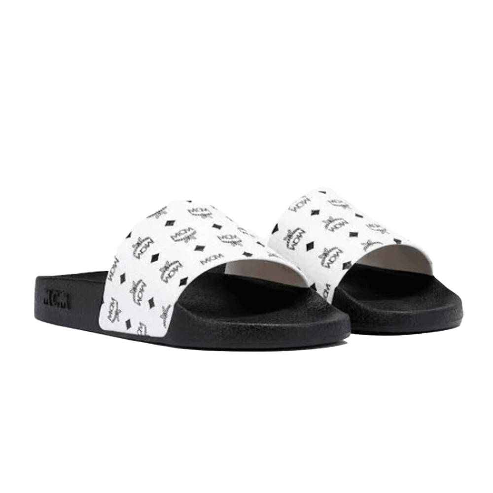 Mcm Monogram Print Rubber Slides