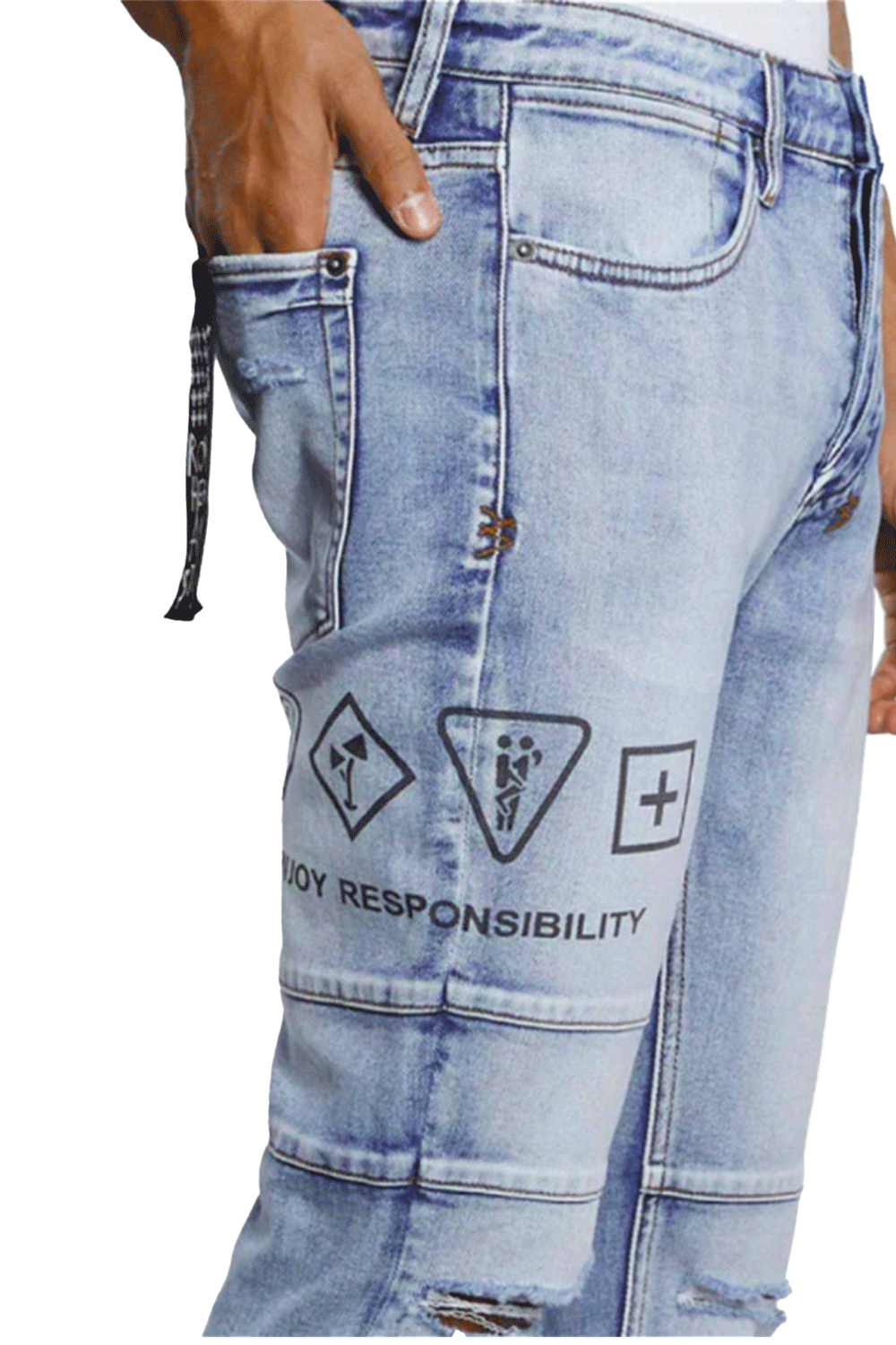 Ksubi Van Winkle Enjoy Trashed Jeans