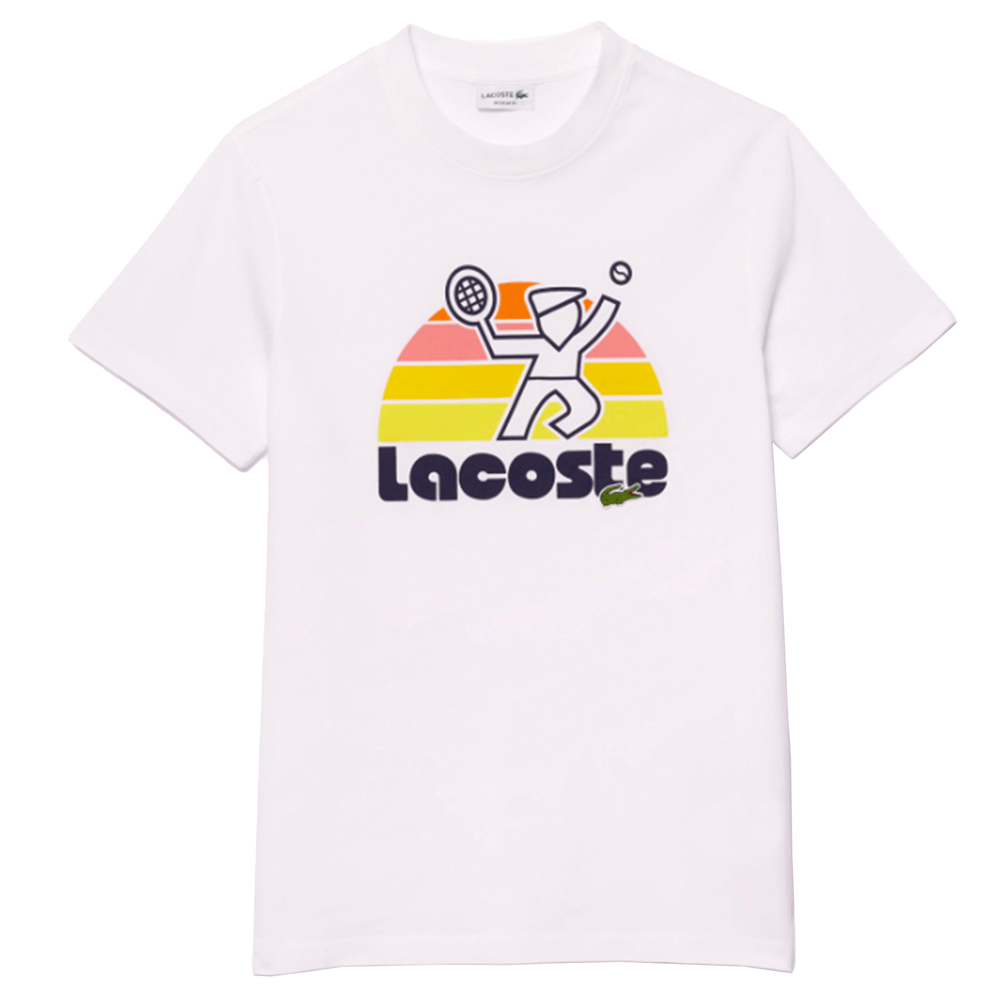 Lacoste Men’s Washed Effect Tennis Print T-Shirt