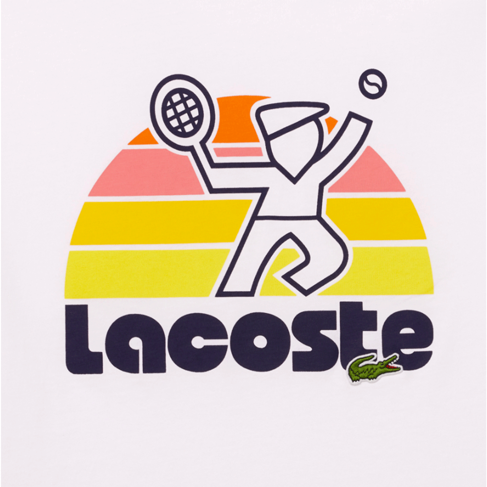 Lacoste Men’s Washed Effect Tennis Print T-Shirt