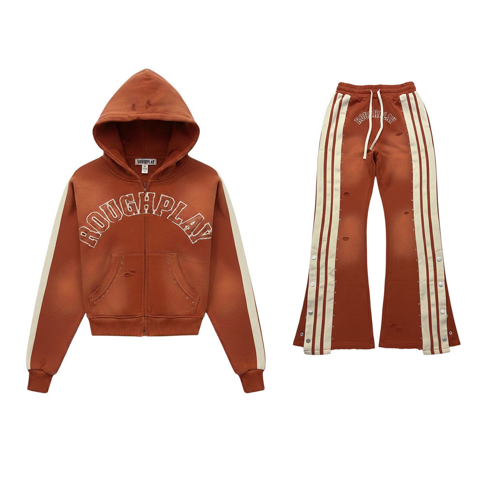 RoughPlay Stripe Sweatsuit (Orange) - Blue Jeans