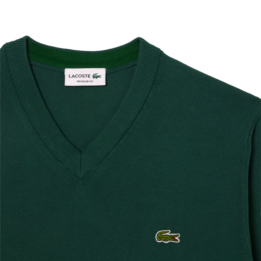 Lacoste Men's V-Neck Organic Cotton Sweater