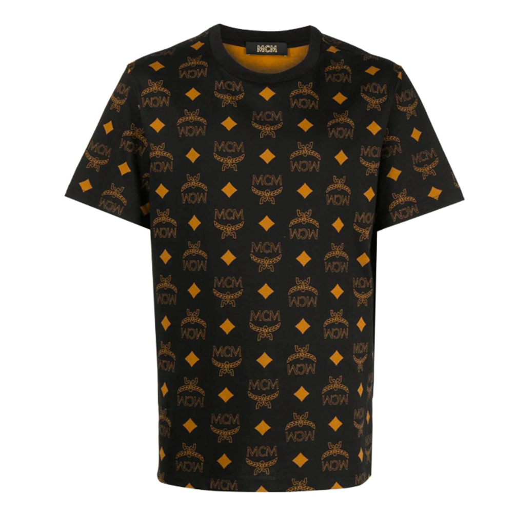 Mcm Maxi Monogram Print T-Shirt in Organic Cotton