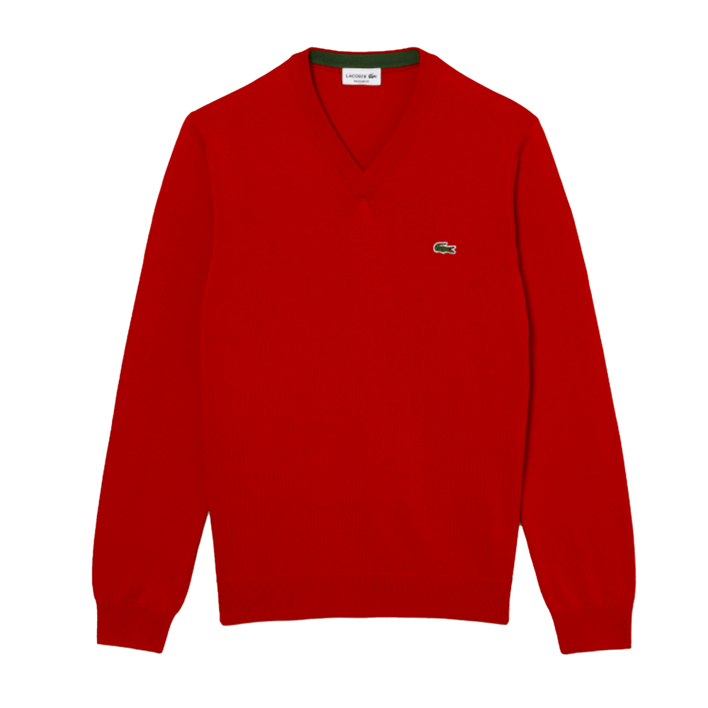 Lacoste Men's V-Neck Organic Cotton Sweater