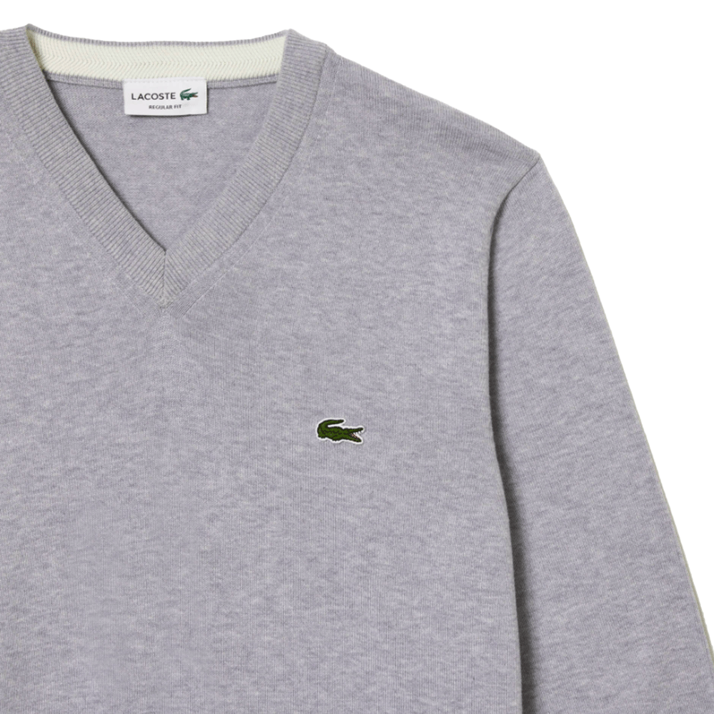 Lacoste Men's V-Neck Organic Cotton Sweater