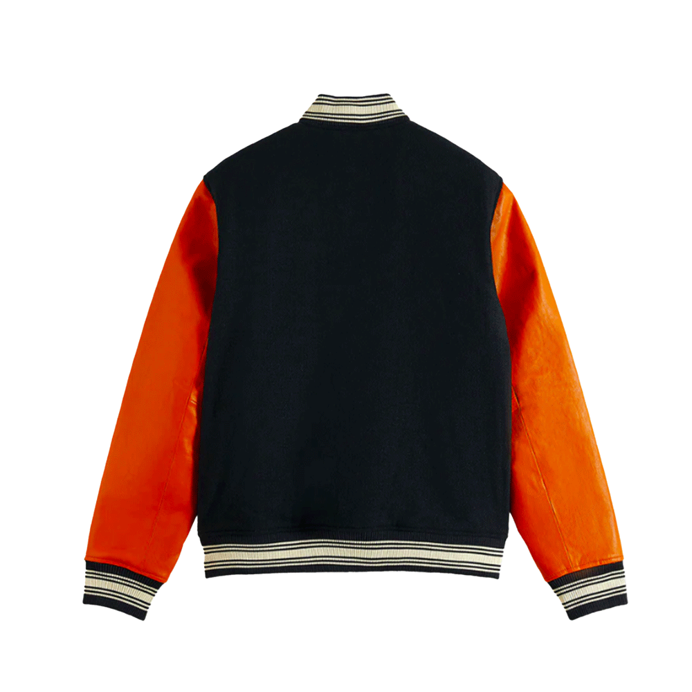 Scotch & Soda Leather College Bomber