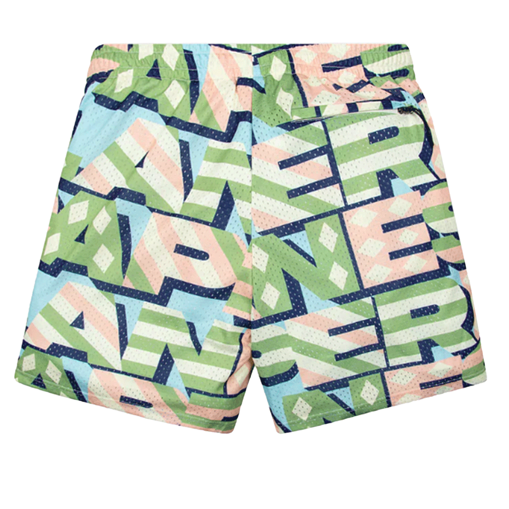 Paper Planes Diamond And Stripes Mesh Short