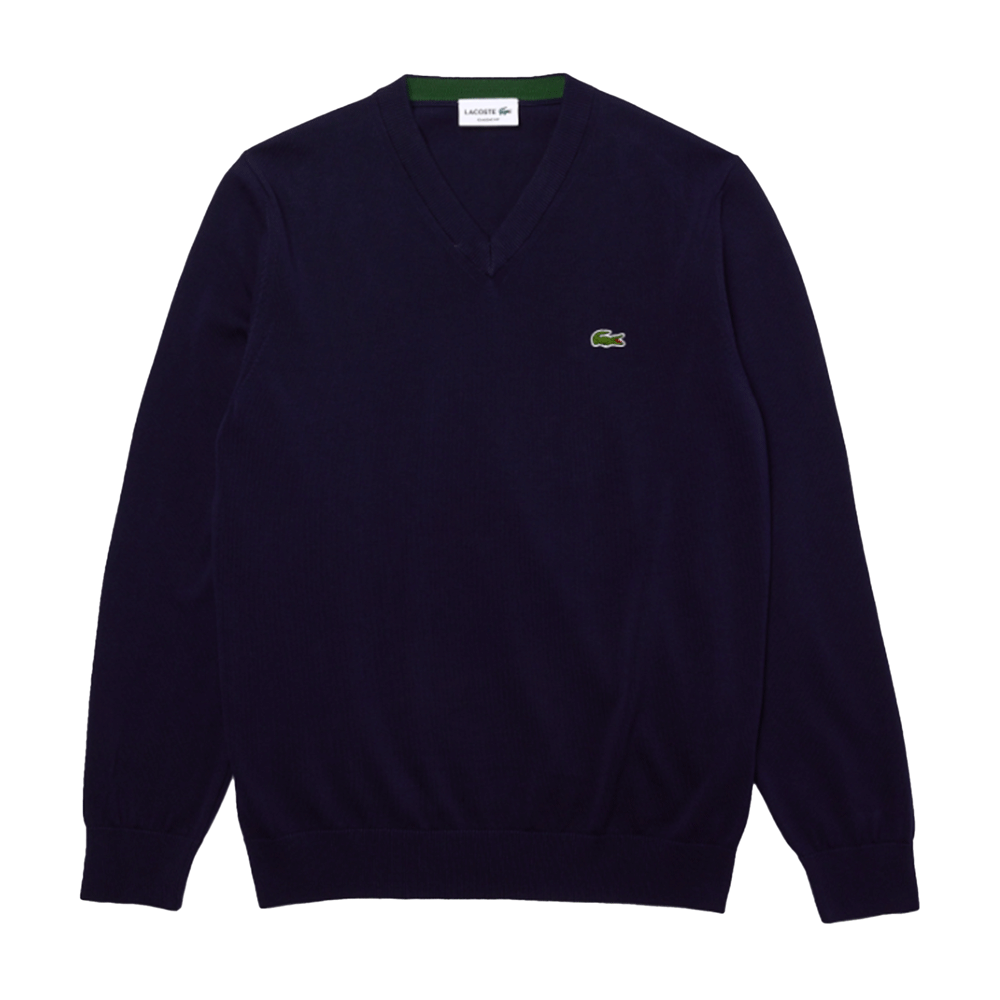 Lacoste Men's V-Neck Organic Cotton Sweater