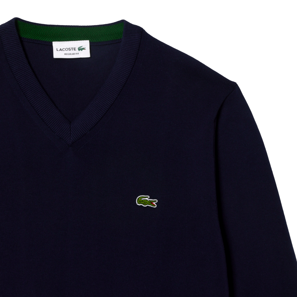 Lacoste Men's V-Neck Organic Cotton Sweater