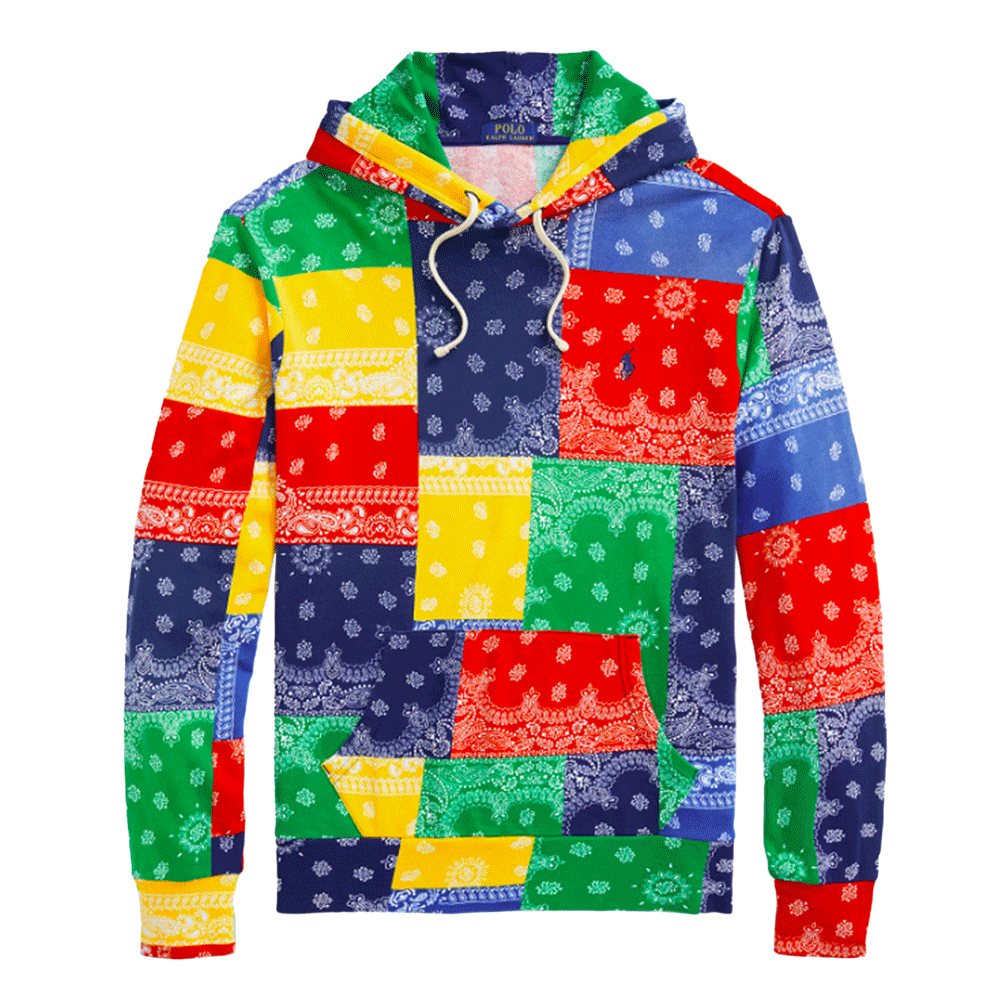 Polo Ralph Lauren Patchwork-Print Spa Terry Hoodie