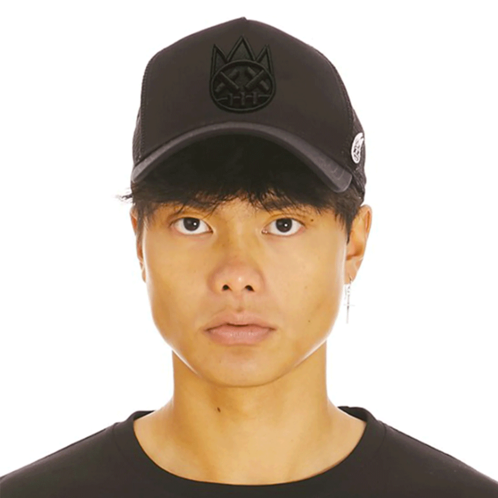 Cult Of Individuality Scribble Mesh Back Trucker W/Curved Brim