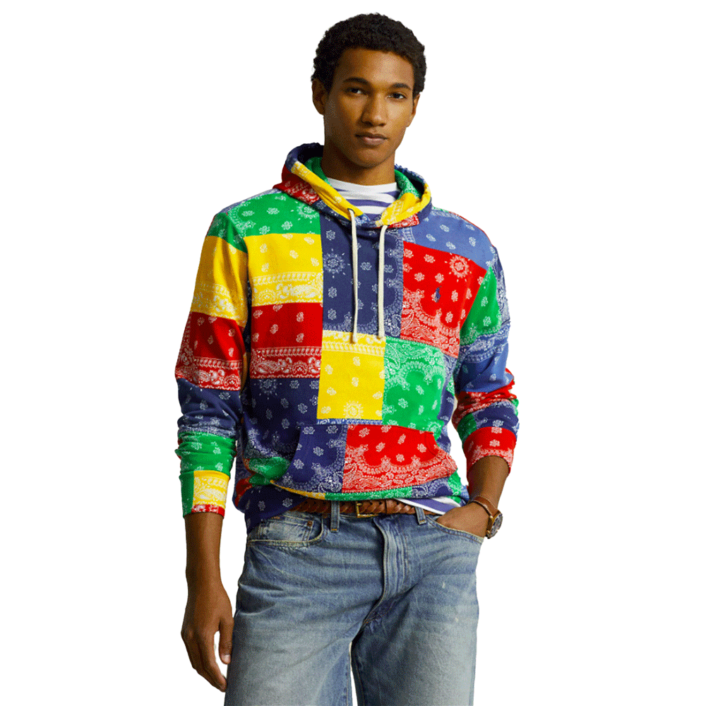 Polo Ralph Lauren Patchwork-Print Spa Terry Hoodie