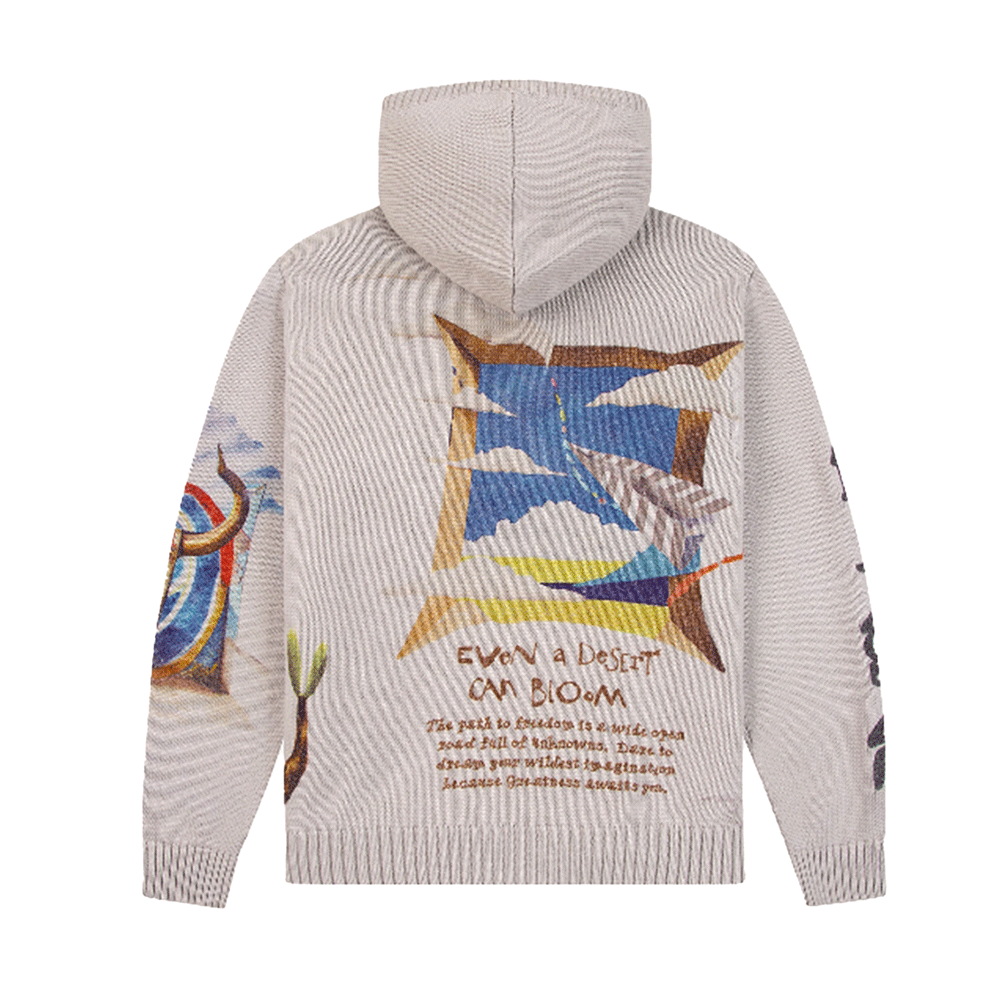 Paper Planes Printed Sweater Zip-Up Hoodie