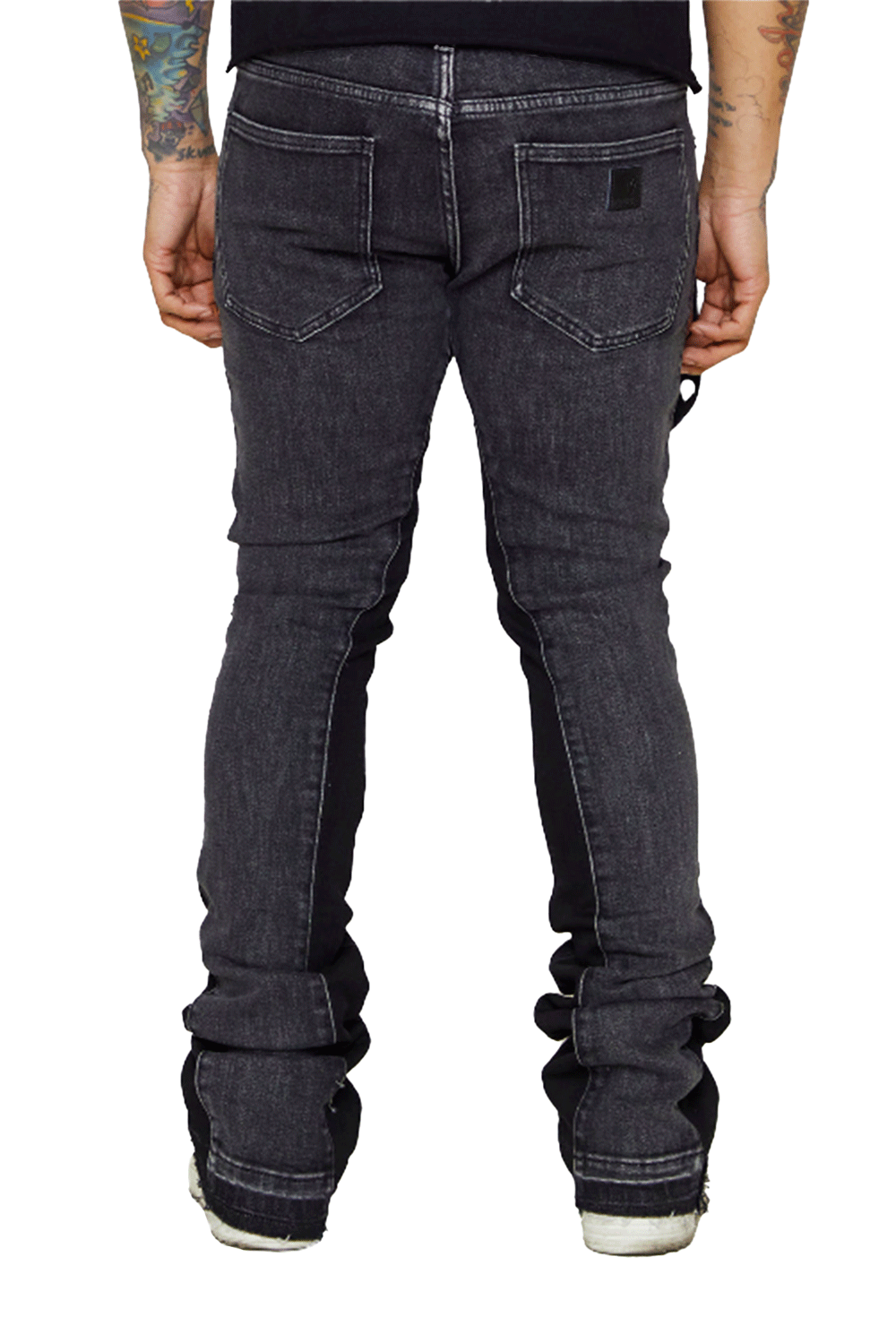 Valabasas “NOKK” BLACK/GREY STACKED FLARE JEAN