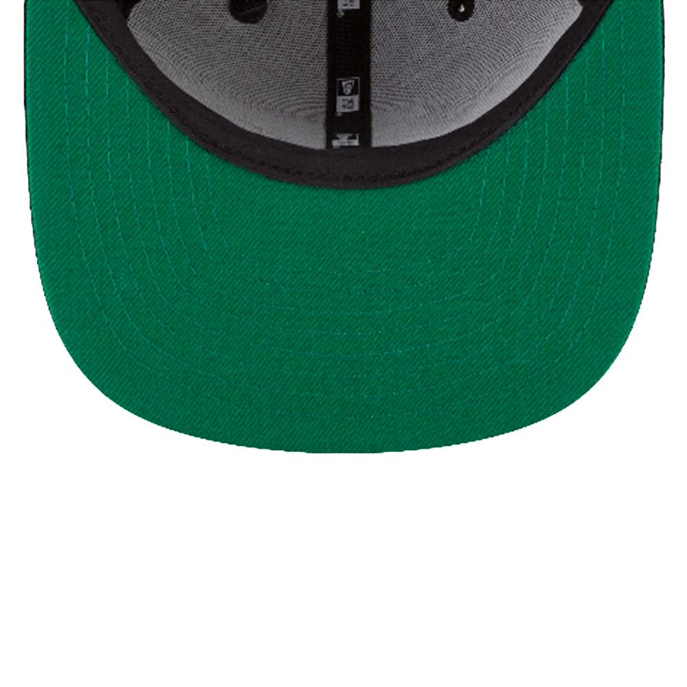 Paper Planes Black on White Snapback Hat with Green Undervisor