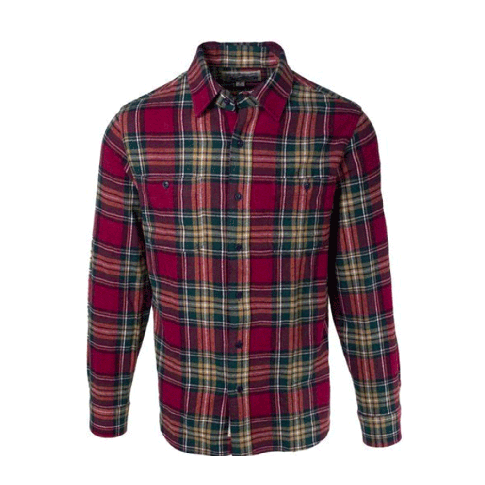 Schott Plaid Cotton Flannel Shirt