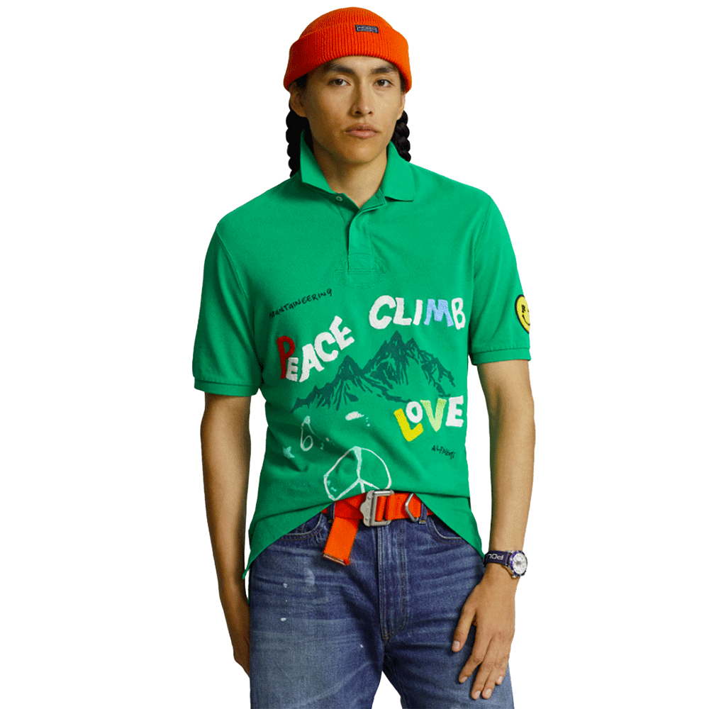 Polo Ralph Lauren Classic Fit Peace Climb Love Polo Shirt